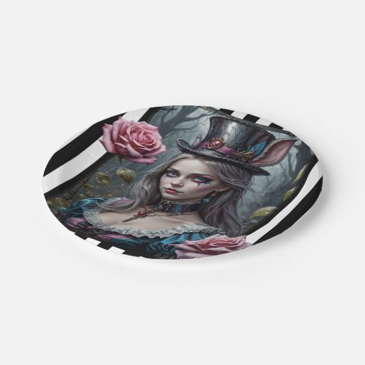 Alice im Wunderland Pappteller (Schrägansicht)