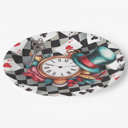 Alice im Wunderland Pappteller (Schrägansicht)