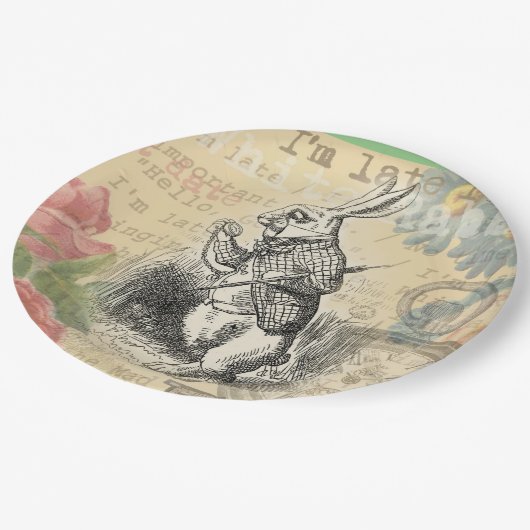 Alice im Wunderland Pappteller (Schrägansicht)