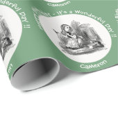 Alice im Wunderland Party - Alice und das Kitten Geschenkpapier (Rolleneckpunkt)