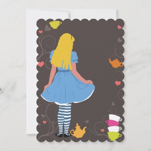 Alice im Wunderland Party Brautparty Einladung (Rückseite)