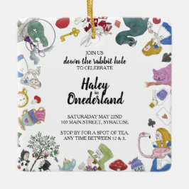 Alice im Wunderland Party Einladung Ornament