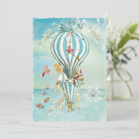 Alice im Wunderland Party Einladungen (Stehend Vorderseite)