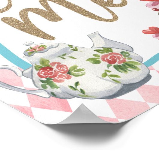 Alice im Wunderland Party essen Me Buffet signiere Poster (Ecke)