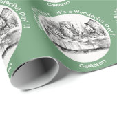 Alice im Wunderland Party - Mad Hatters Tea Party Geschenkpapier (Rolleneckpunkt)