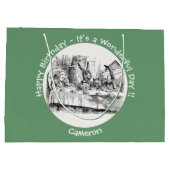 Alice im Wunderland Party - Mad Hatters Tea Party Große Geschenktüte (Rückseite)