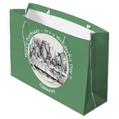 Alice im Wunderland Party - Mad Hatters Tea Party Große Geschenktüte (Rückseite Schrägansicht)