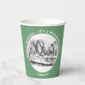 Alice im Wunderland Party - Mad Hatters Tea Party Pappbecher (Rückseite)