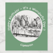 Alice im Wunderland Party - Mad Hatters Tea Party Weinetikett (Einzelnes Label)