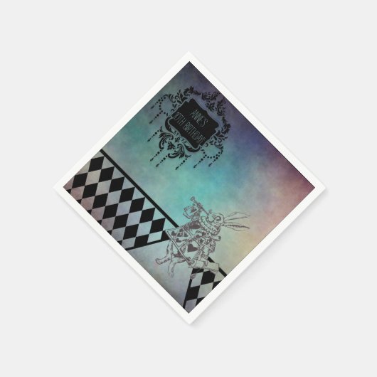 Alice im Wunderland Party Weißes Kaninchen Serviette (Ecke)