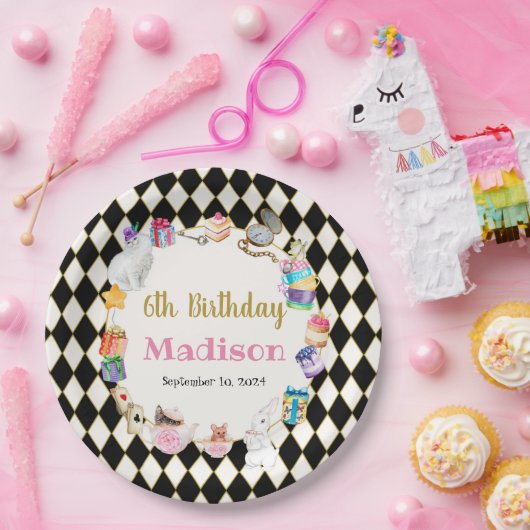 Alice im Wunderland Personalisierte Papierplatte Pappteller (Party)