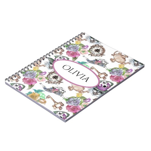 Alice im Wunderland Personalisierter benutzerdefin Notizblock (Linke Seite)