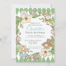 Alice im Wunderland Personalisiertes Party Einladung