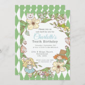 Alice im Wunderland Personalisiertes Party Einladung (Vorne/Hinten)