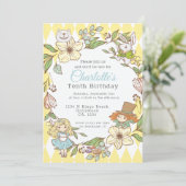 Alice im Wunderland Personalisiertes Party Einladung (Stehend Vorderseite)