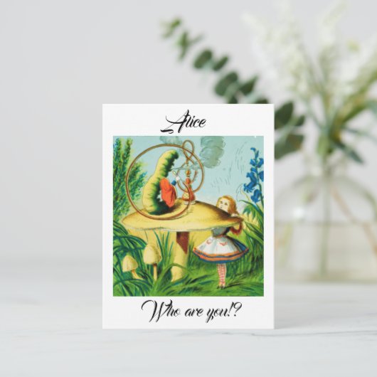 Alice im Wunderland - Pilz , saß eine Raupe Postkarte (Stehend Vorderseite)