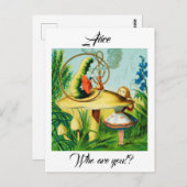 Alice im Wunderland - Pilz , saß eine Raupe Postkarte (Vorne/Hinten)