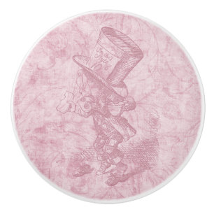 Alice im Wunderland Pink floral Art Mad Hatter Keramikknauf