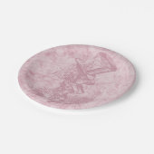 Alice im Wunderland Pink floral Art Mad Hatter Pappteller (Schrägansicht)