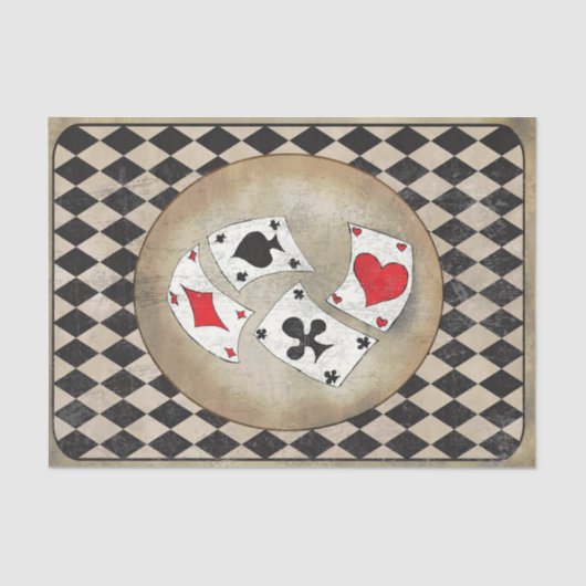 Alice im Wunderland Playing Cards Tissue Seidenpapier (Vorderseite)