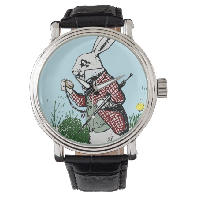 Alice im Wunderland Pocketwatch sieht Weißes Kanin Armbanduhr (Vorderseite)