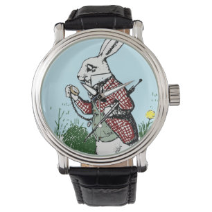 Alice im Wunderland Pocketwatch Uhr Weiß-Kaninche
