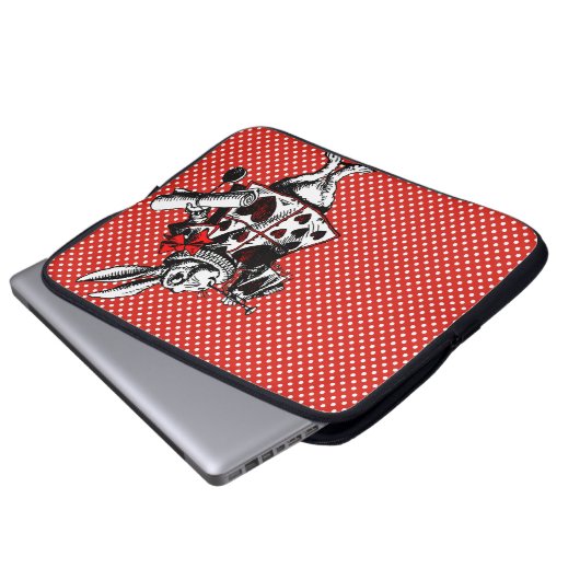 Alice im Wunderland Polka Dots Laptopschutzhülle (Vorne Knopf)