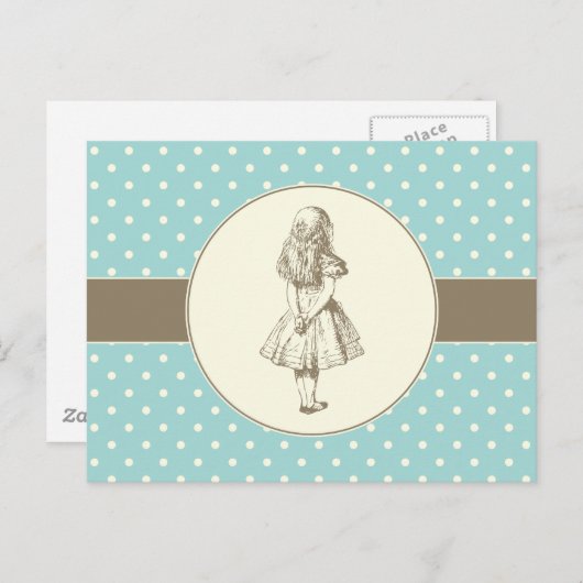 Alice im Wunderland Polka Dots Postkarte (Vorne/Hinten)