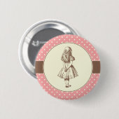 Alice im Wunderland-Polka-Punkte Button (Vorne & Hinten)