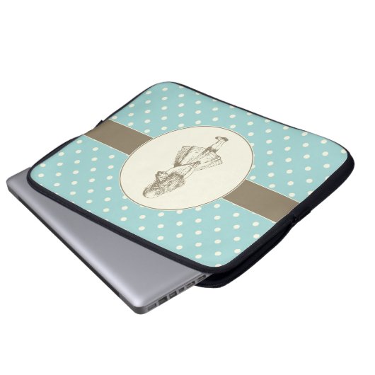 Alice im Wunderland-Polka-Punkte Laptopschutzhülle (Vorne Knopf)