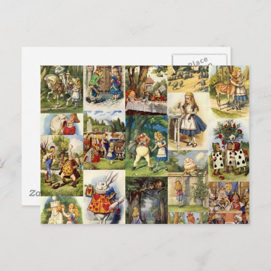 Alice im Wunderland Postkarte (Vorne/Hinten)