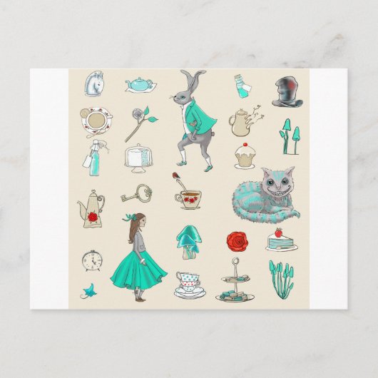 Alice im Wunderland Postkarte (Vorderseite)