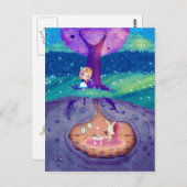 Alice im Wunderland Postkarte (Vorne/Hinten)