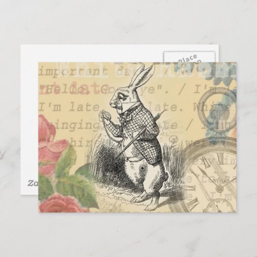 Alice im Wunderland Postkarte (Vorne/Hinten)