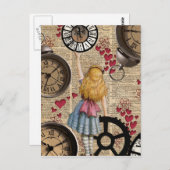 Alice im Wunderland Postkarte (Vorne/Hinten)