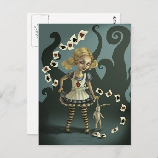 Alice im Wunderland Postkarte (Vorne/Hinten)