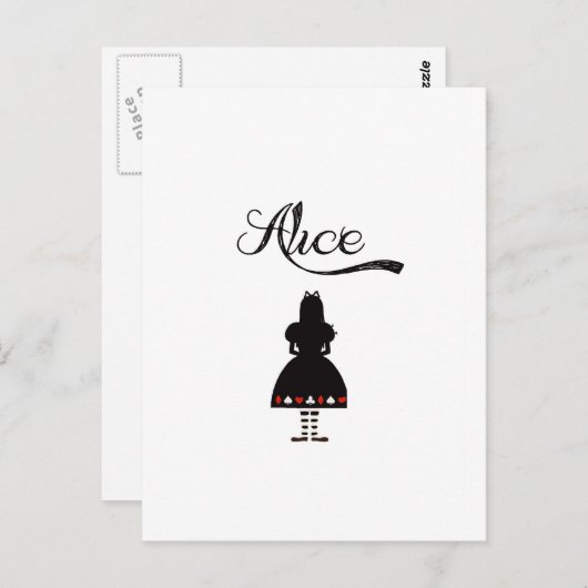 Alice im Wunderland Postkarte (Vorne/Hinten)