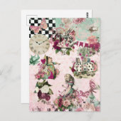 Alice im Wunderland Postkarte (Vorne/Hinten)