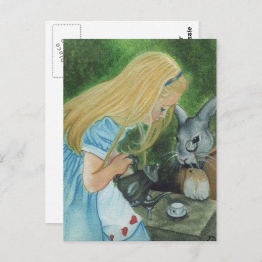 Alice im Wunderland Postkarte (Vorne/Hinten)