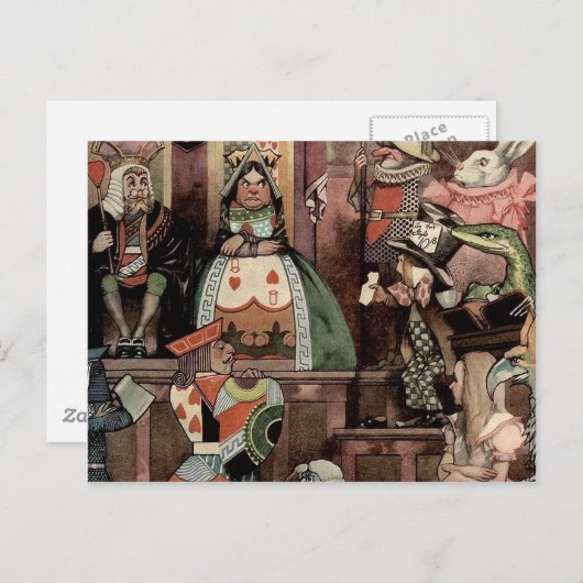 Alice im Wunderland Postkarte (Vorne/Hinten)
