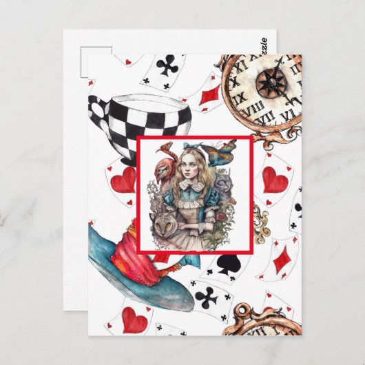 Alice im Wunderland-Postkarte Postkarte (Vorne/Hinten)