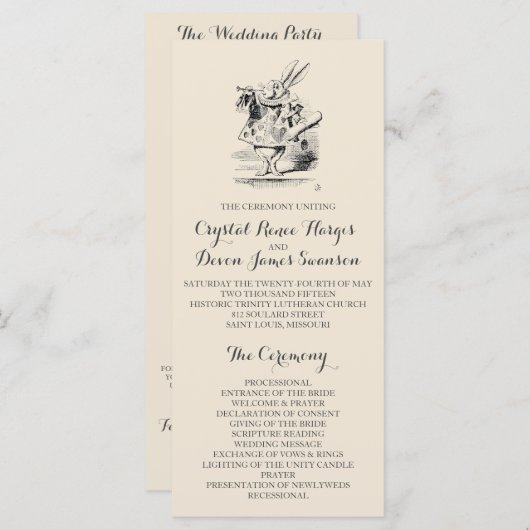 Alice im Wunderland Programm (Vorne/Hinten)