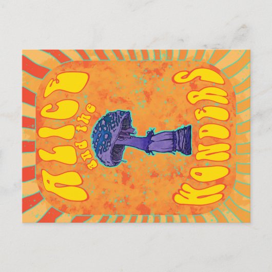Alice im Wunderland Psychedelic Hippie Postcard Postkarte (Vorderseite)