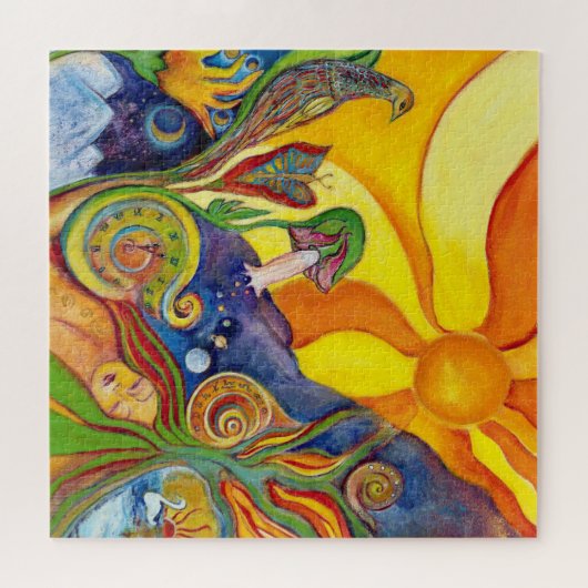 Alice im Wunderland Psychedelic Sunshine 60er Art Puzzle (Horizontal)