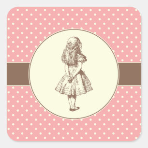 Alice im Wunderland Punkte Quadratischer Aufkleber
