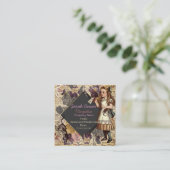 Alice im Wunderland Quadratische Visitenkarte (Stehend Vorderseite)