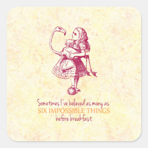 Alice im Wunderland Quadratischer Aufkleber