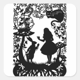 Alice im Wunderland Quadratischer Aufkleber