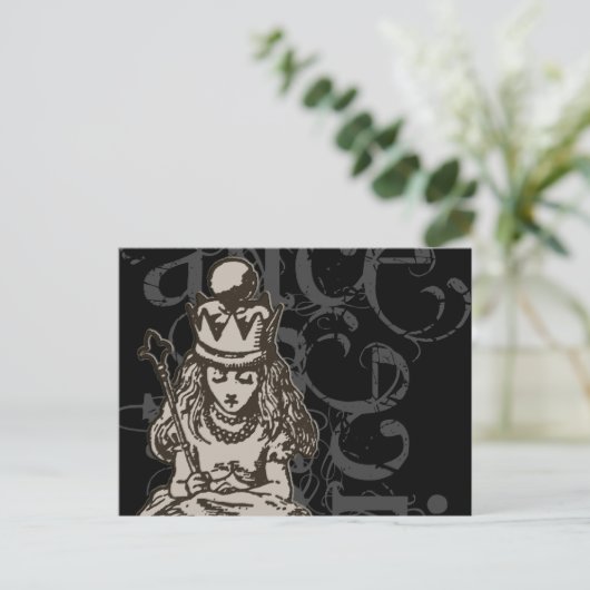 Alice im Wunderland Queen Alice Grunge (Single) Postkarte (Stehend Vorderseite)
