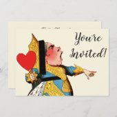 Alice im Wunderland Queen of Hearts Einladung (Vorne/Hinten)